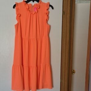 Lilly Pulitzer Vibrant Orange Ruffle Mini Dress